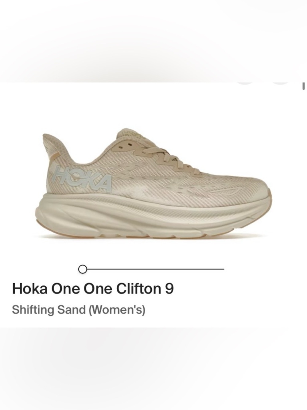 Hoka Clifton 9 Running Shoe - Sifting Sand women’s 8